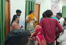 महागामा में हाईवा हादसा: गेहूं लोडिंग के दौरान डाला गिरा, युवक की मौत