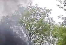 धू-धू कर जला गिट्टी लदा हाइवा, मची अफरा-तफरी