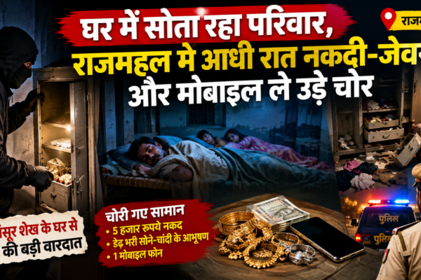 Rajmahal News: बरामदे में सो रहा था परिवार, चोरों ने घर को बनाया निशाना