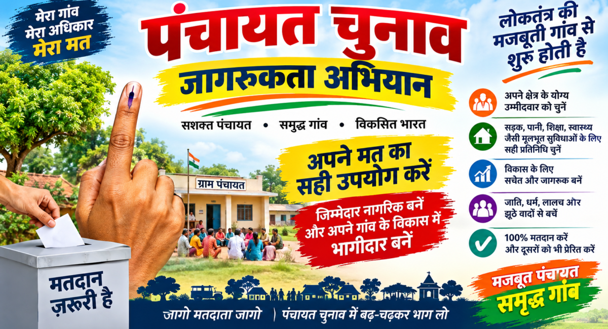 पंचायत चुनाव: जागरूक मतदाता ही मजबूत पंचायत की नींव